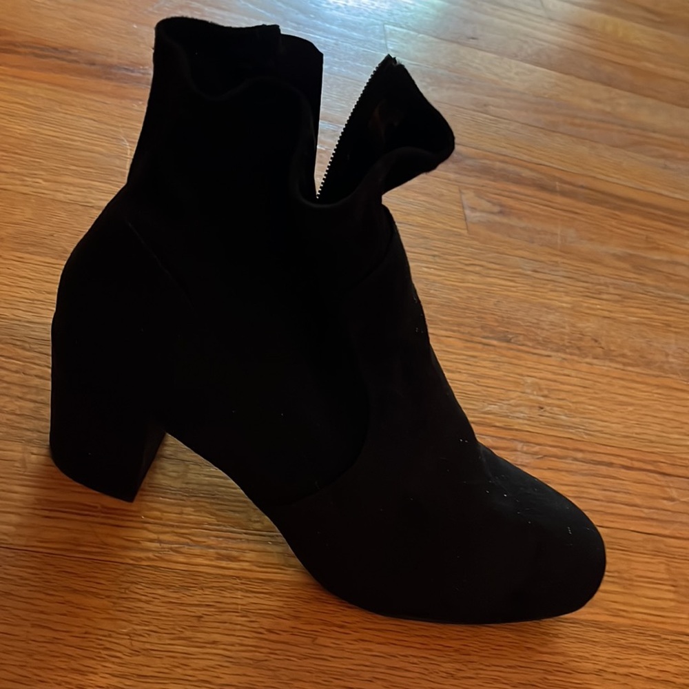 Black suede booties